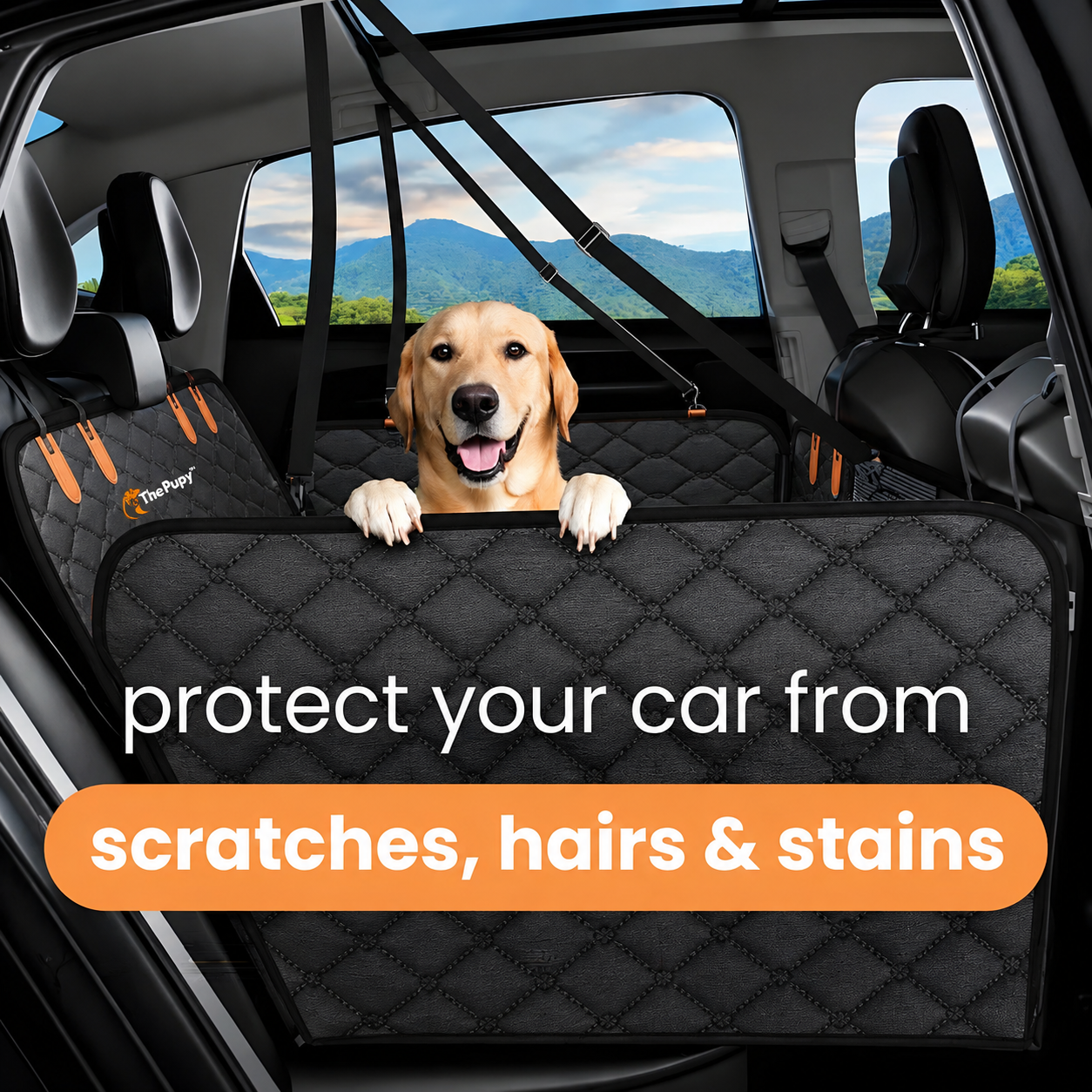 waterproof carseat cover for dogs scratches hair stains vehicle seat cover - The Pupy
