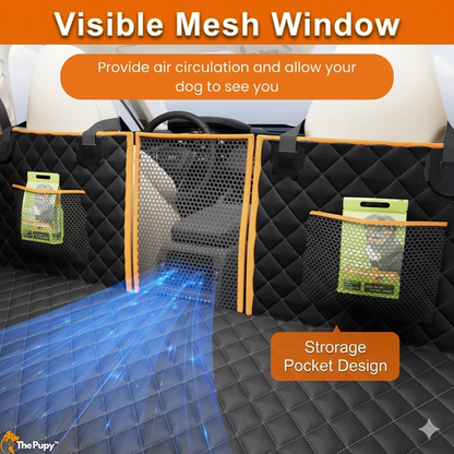 dog car seat covers mesh window storage pocket vehicle seat cover for dogs air circulation - The Pupy